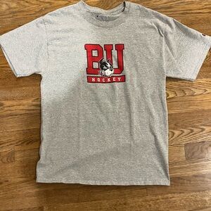 Champion BU Hockey T-Shirt Men’s Medium Gray Short Sleeve Graphic Tee